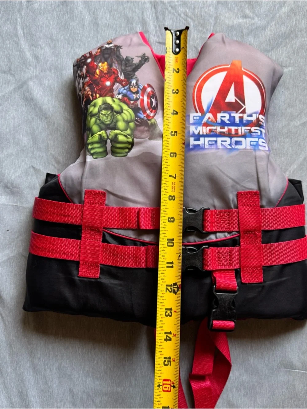 Marvel Avengers Kids Red, Black and Gray Superhero Life Vest - Picture 5 of 6